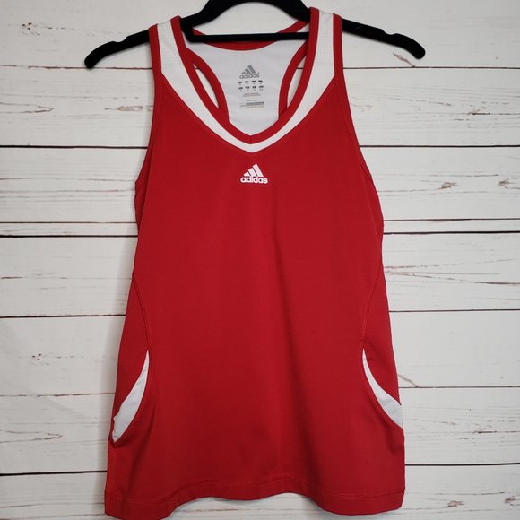 adidas | Tops | Adidas Red And White Racerback Athletic Top | Poshmark
